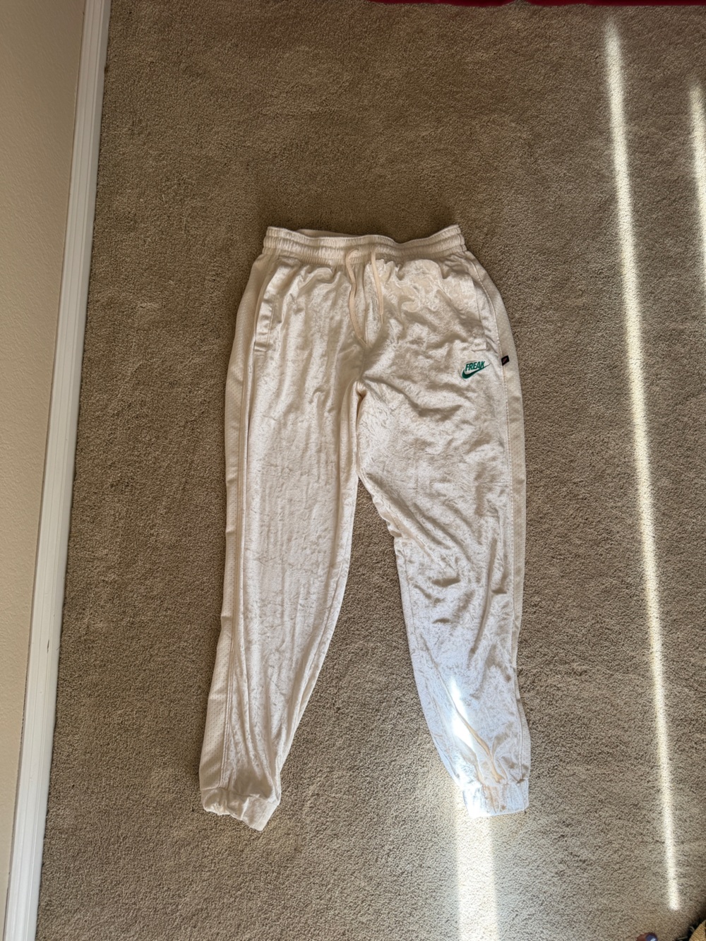 Nike White Terry Joggers